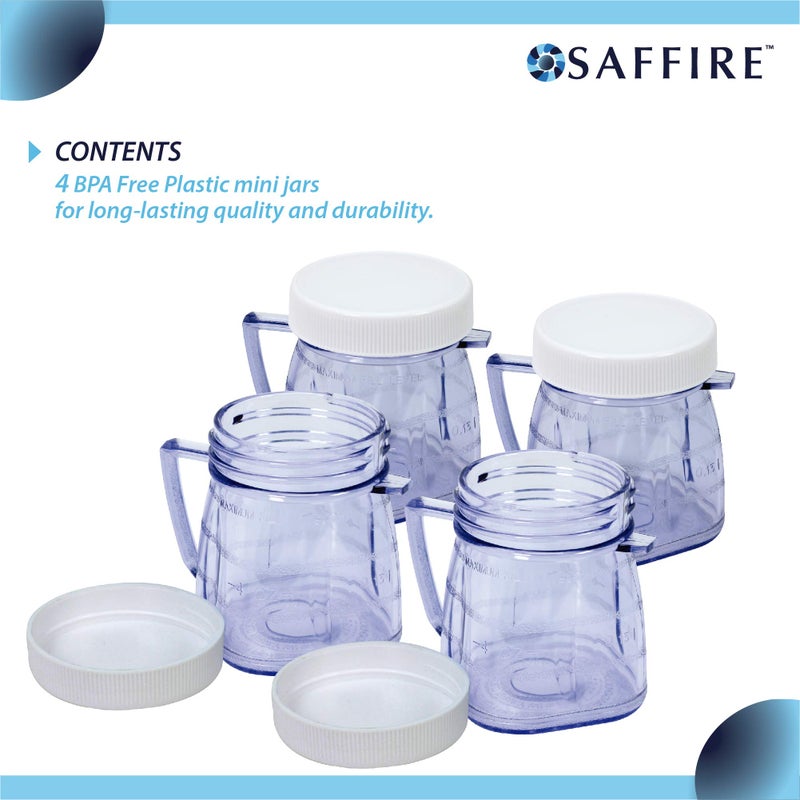 SAFFIRE Replacement Mini 1-cup Plastic Jar by Saffire, fits most Oster Blenders (4 Pieces) - Image 5